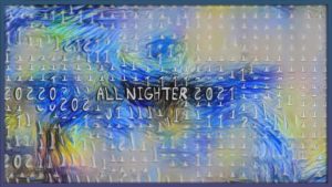 The logo and background for All-Nighter 2021.
