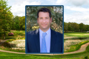 A headshot of Austin appears in front of a photo of the course.