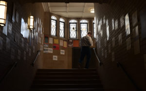 An interior stairwell at YLS