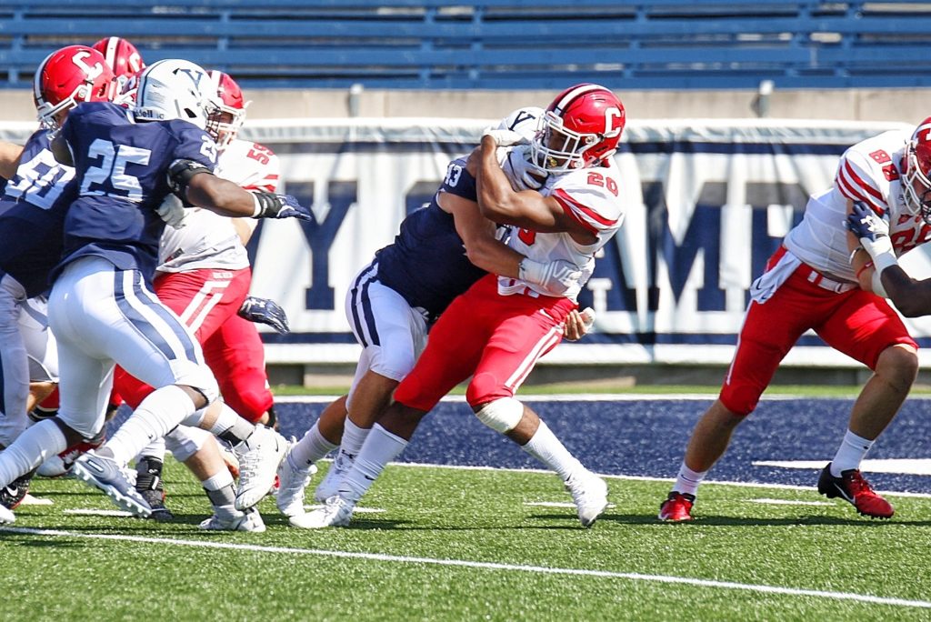 FOOTBALL: Yale bests Cornell 23–17 behind two interceptions, kickoff ...