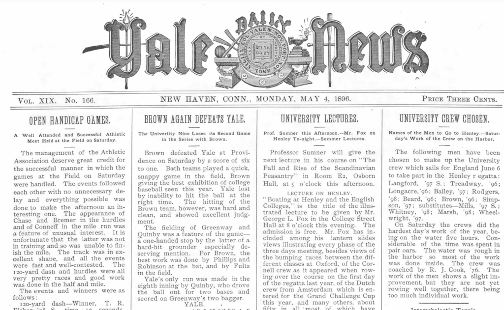 The Yale College sweeps Yale Daily News