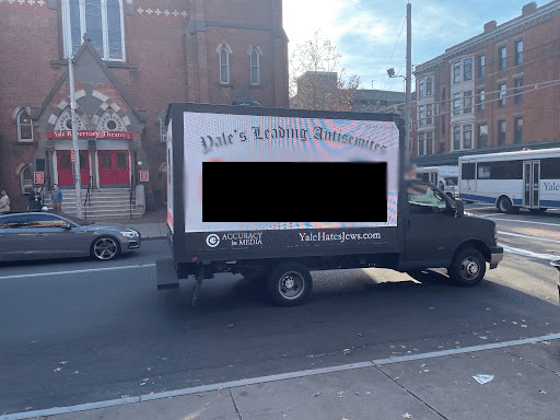 The conservative “investigative truck” arrives on the Yale campus